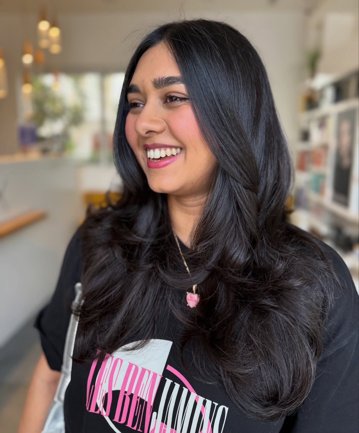 Chic Layered Black Tresses with Soft Volume