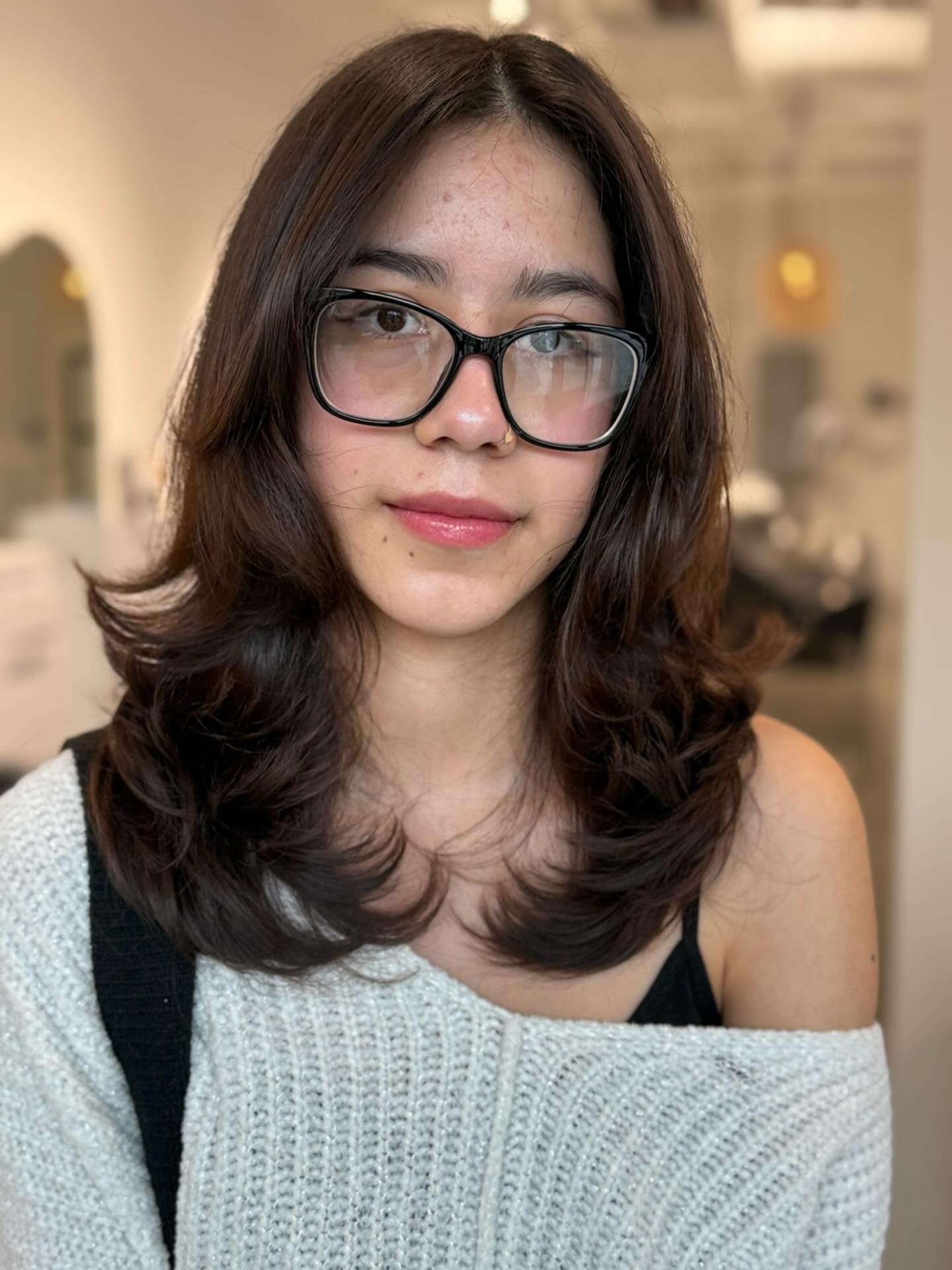 Chic Layered Dark Brown Cut with Soft Volume