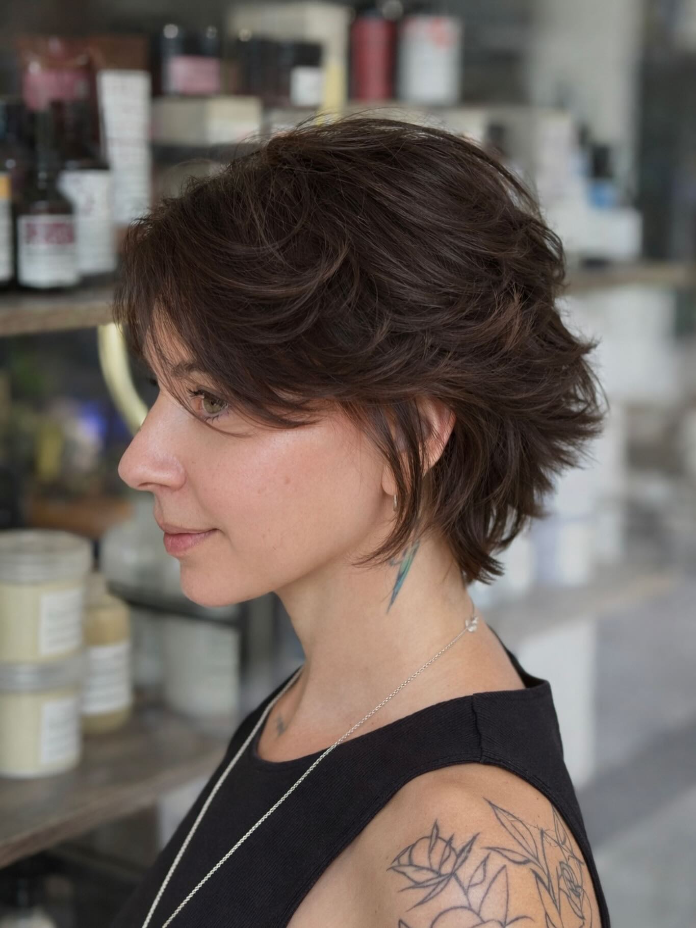 Textured Layered Pixie Cut with Soft Waves