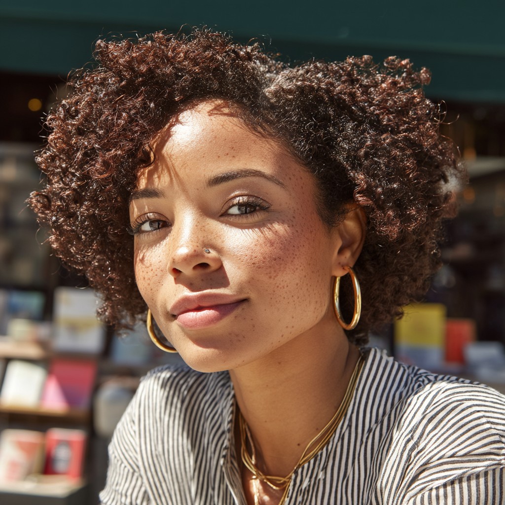Charming Curly Bob with Defined Curls