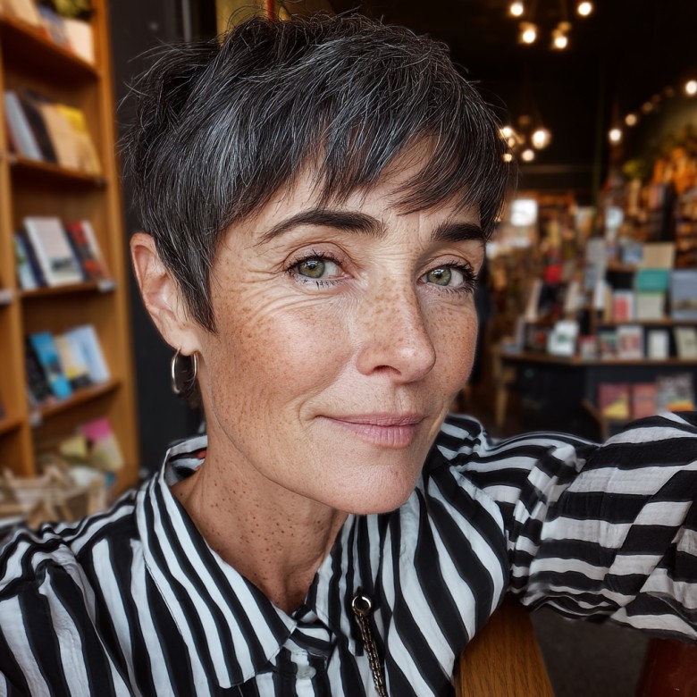 Chic Short Gray Pixie with Textured Layers