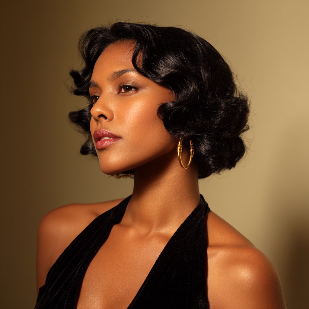 chic vintage curly bob