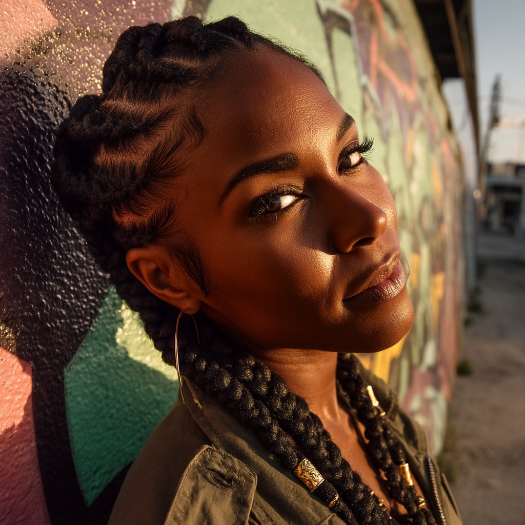 Intricate Cornrow Braids with Edgy Side Shave