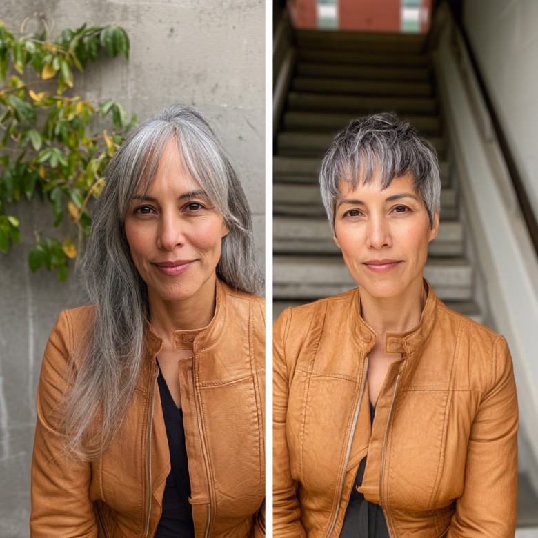 Modern Gray Pixie with Textured Layers