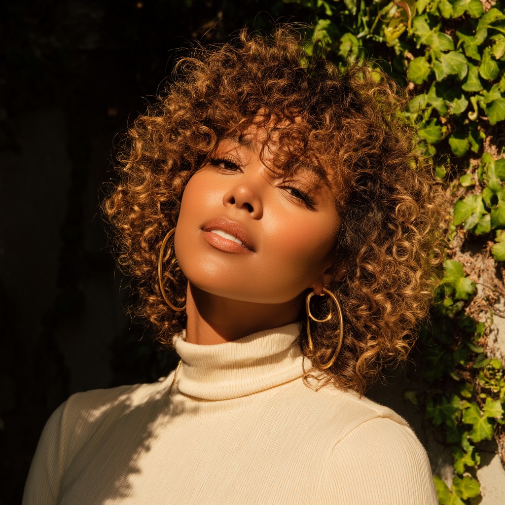 Textured Curly Bob with Defined Volume