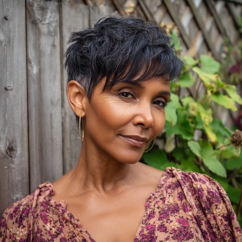 Textured Gray Pixie with Stylish Volume