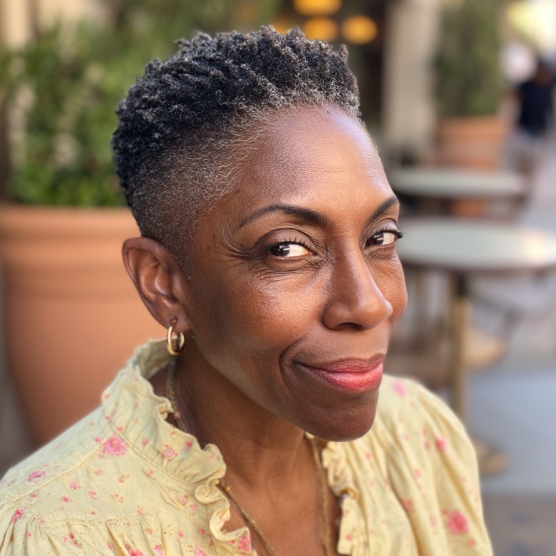 Textured Gray Pixie with Tapered Sides