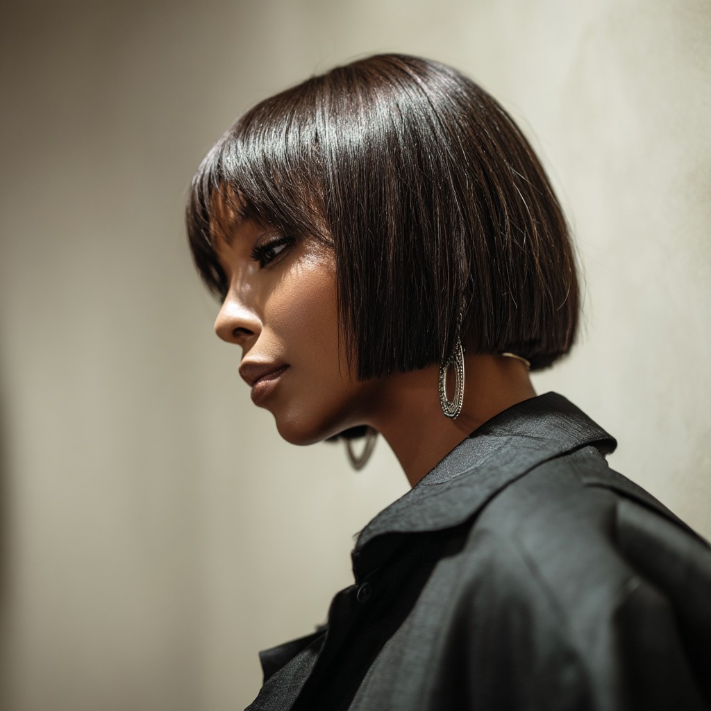 Polished Blunt Bob with Subtle Gloss