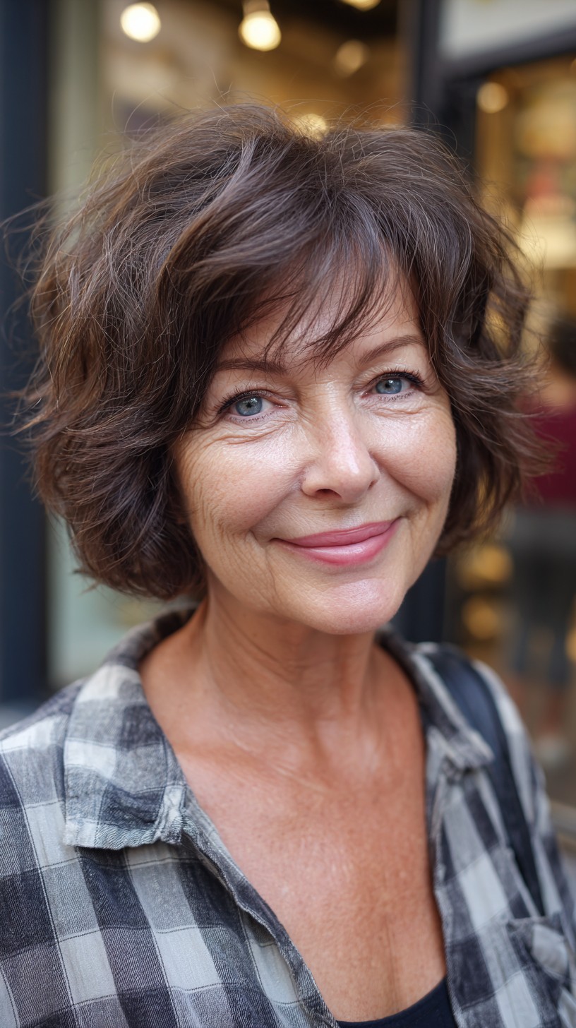 Textured Short Bob with Subtle Volume