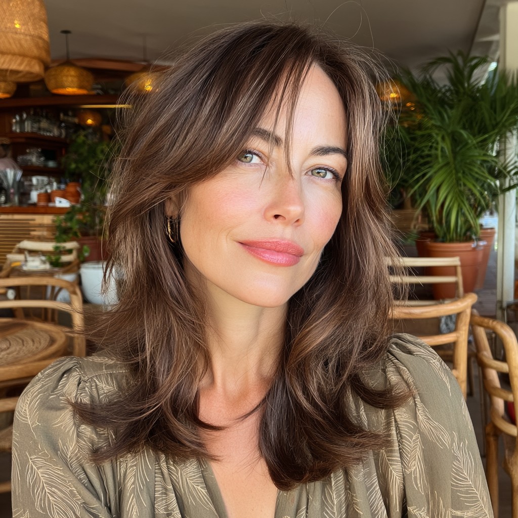 Softly Layered Medium Haircut with Face-Framing Pieces