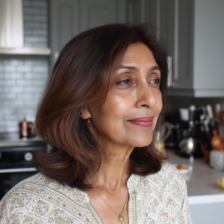Chic Medium-Length Soft Layers with Subtle Highlights