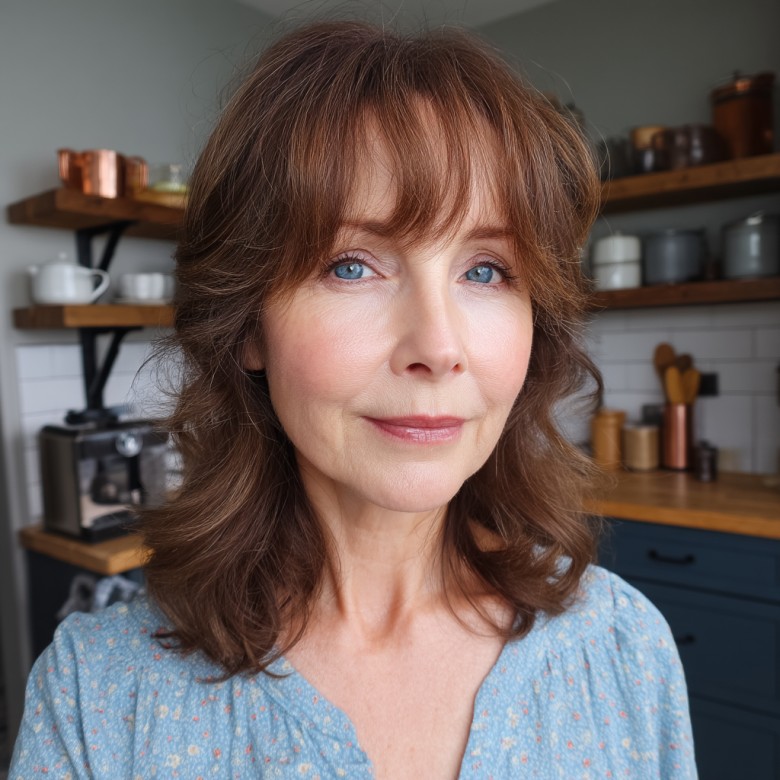 Softly Layered Medium Cut with Gentle Bangs