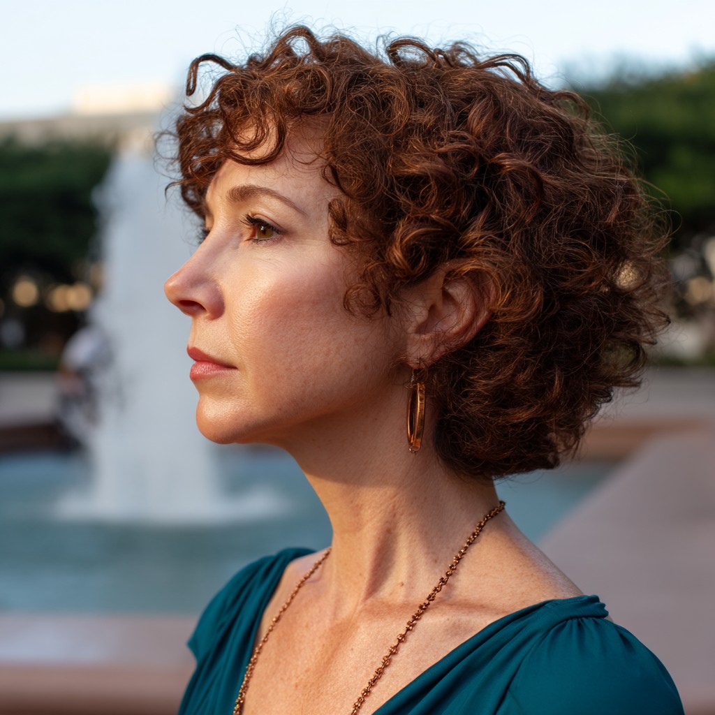 Charming Fluffy Curly Bob with Soft Layers