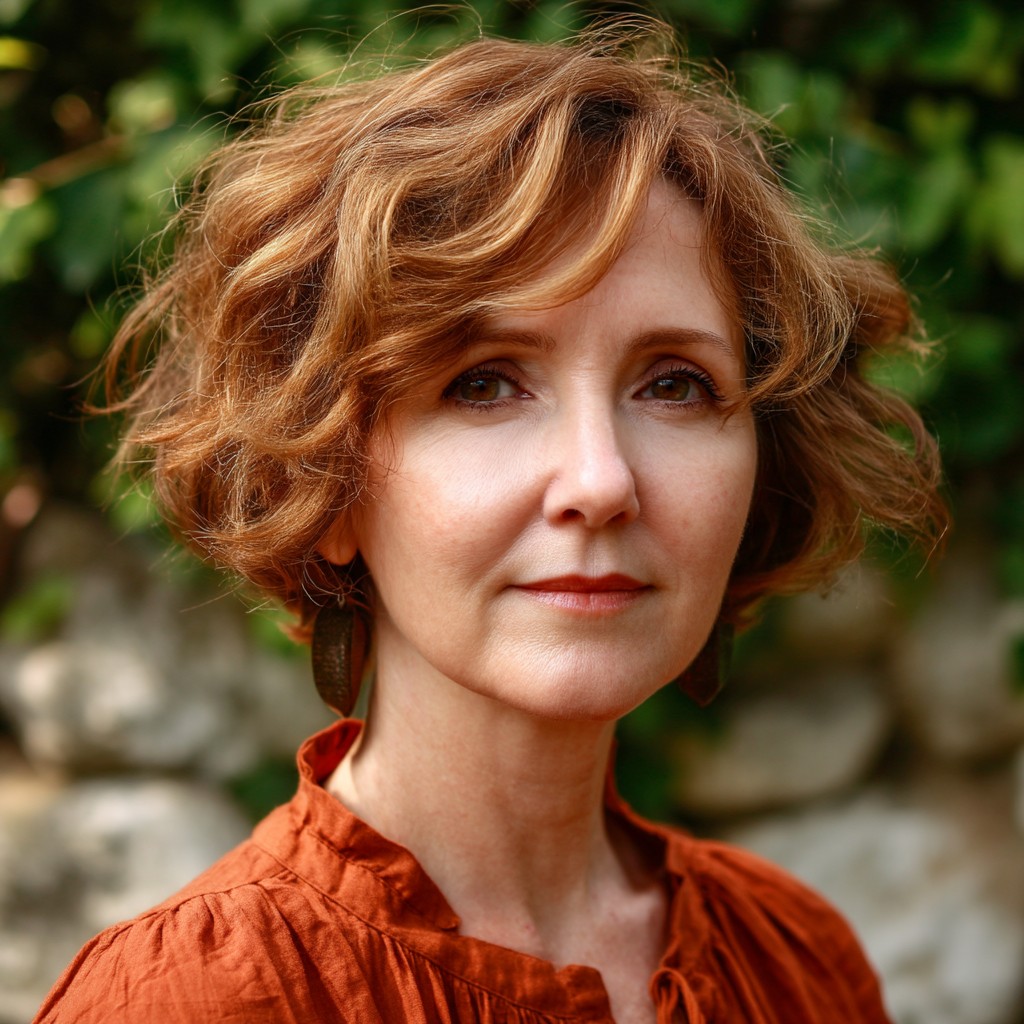 Charming Fluffy Curly Shoulder-Length Hairstyle