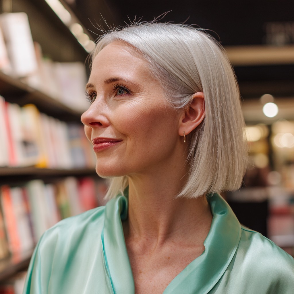 Chic Blunt Cut with Silver Undertones