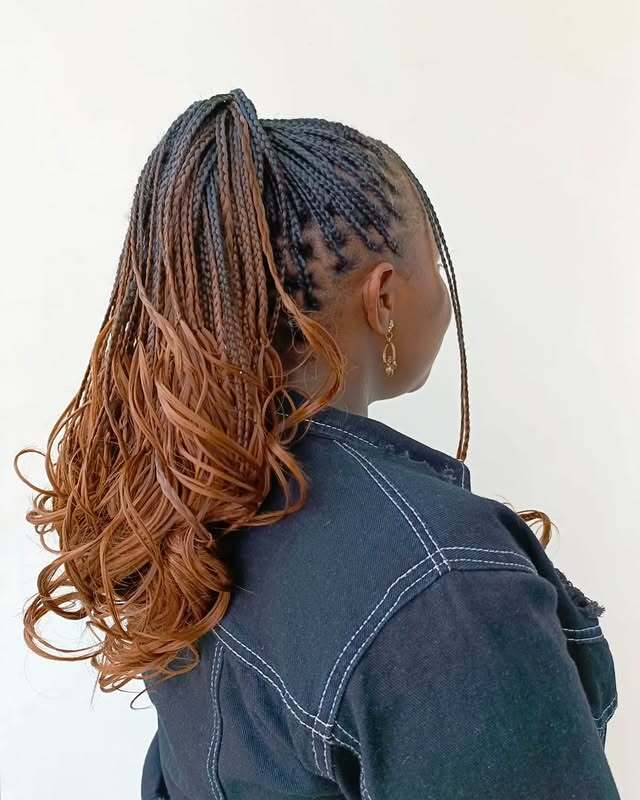 Chic High Ponytail with Curly Ends for Black Women