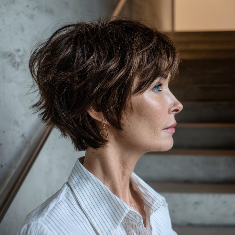 chic textured short bob with soft layers