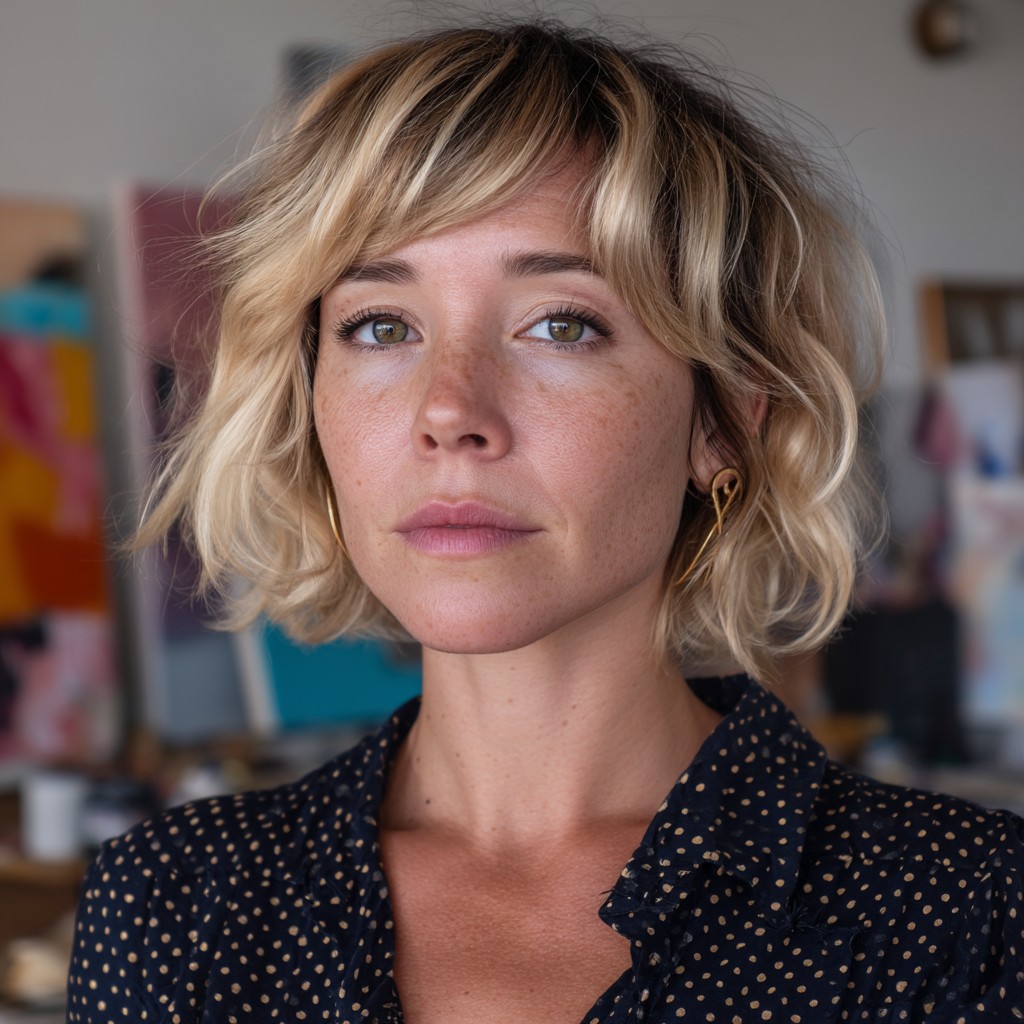 Effortless Soft Curly Lob with Subtle Layers