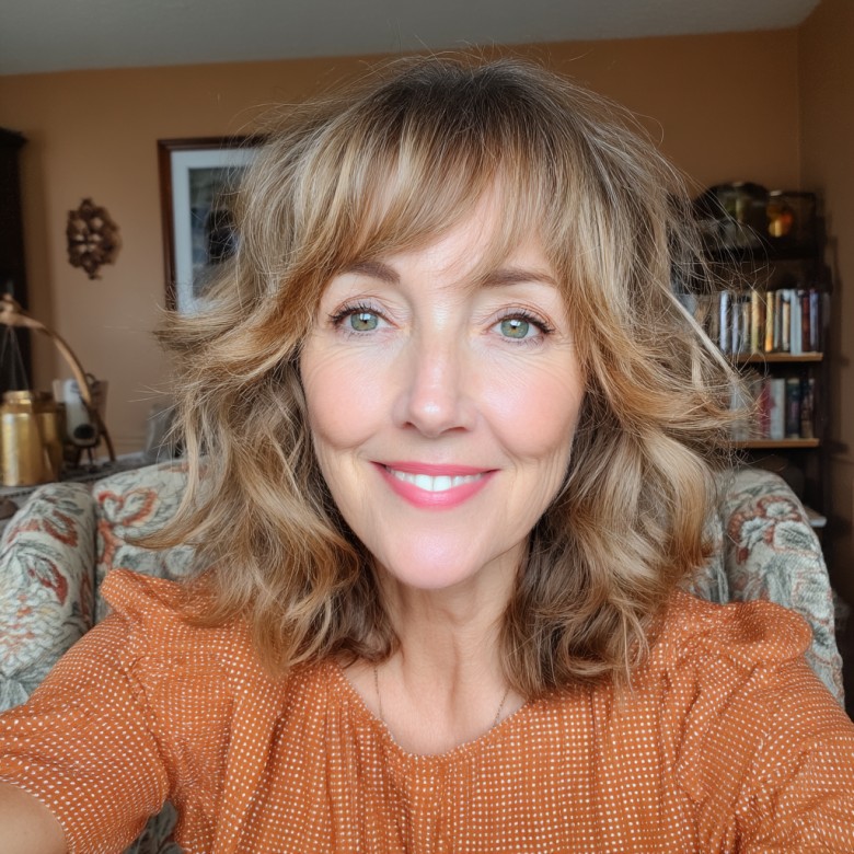 Effortlessly Layered Wavy Bob for Women Over 50