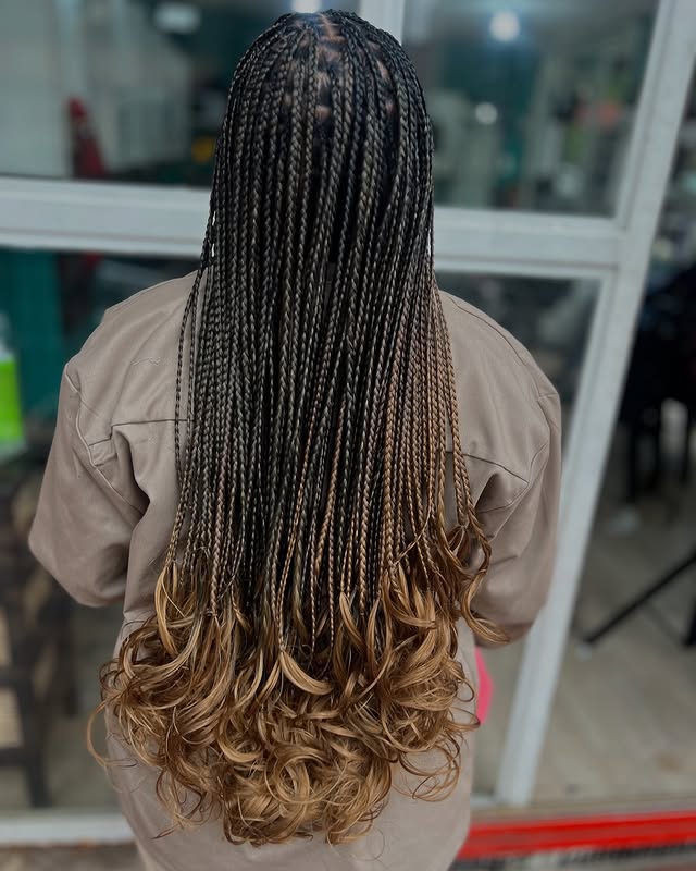 Elegant Long Braided Curls for Black Women