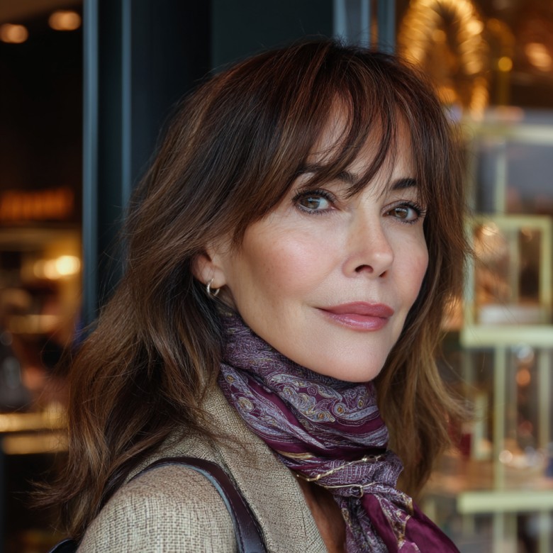 Layered Medium Cut with Flattering Face-Framing Bangs