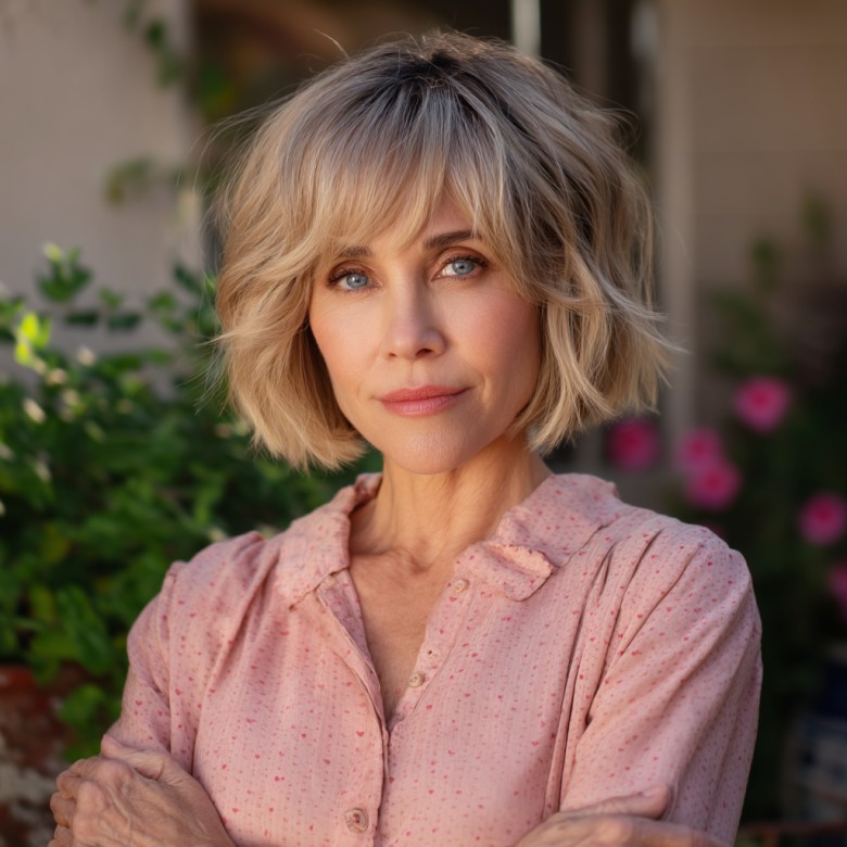 Soft Layered Bob with Face-Framing Bangs