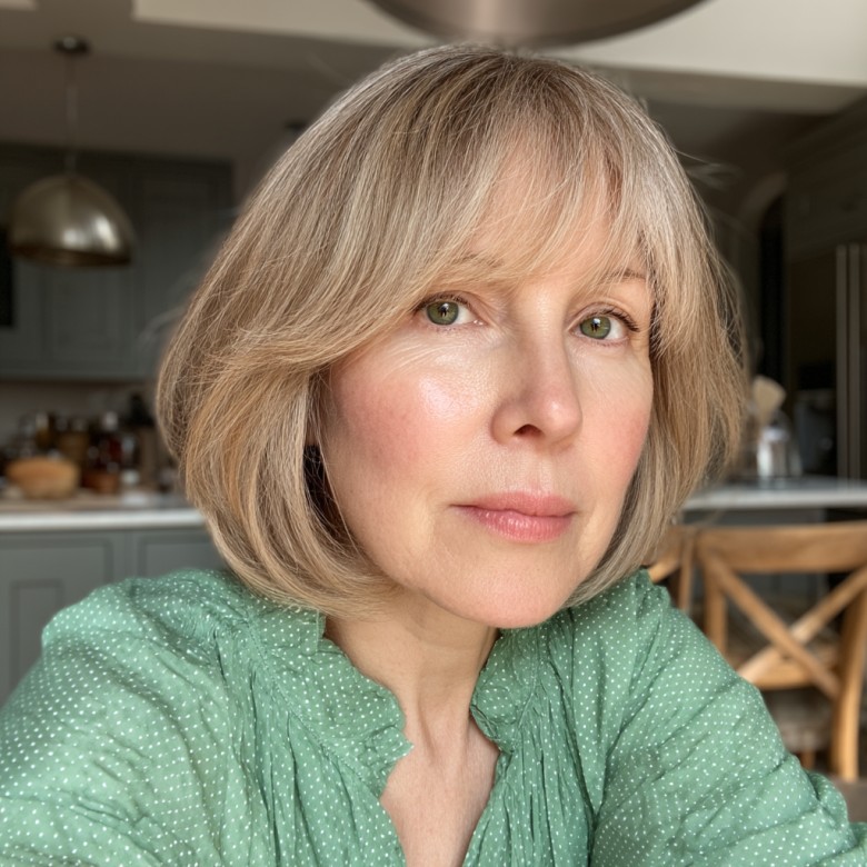 Softly Layered Bob with Gentle Face-Framing Bangs