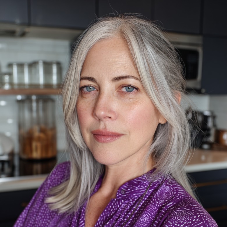 Softly Layered Medium Haircut with Subtle Highlights