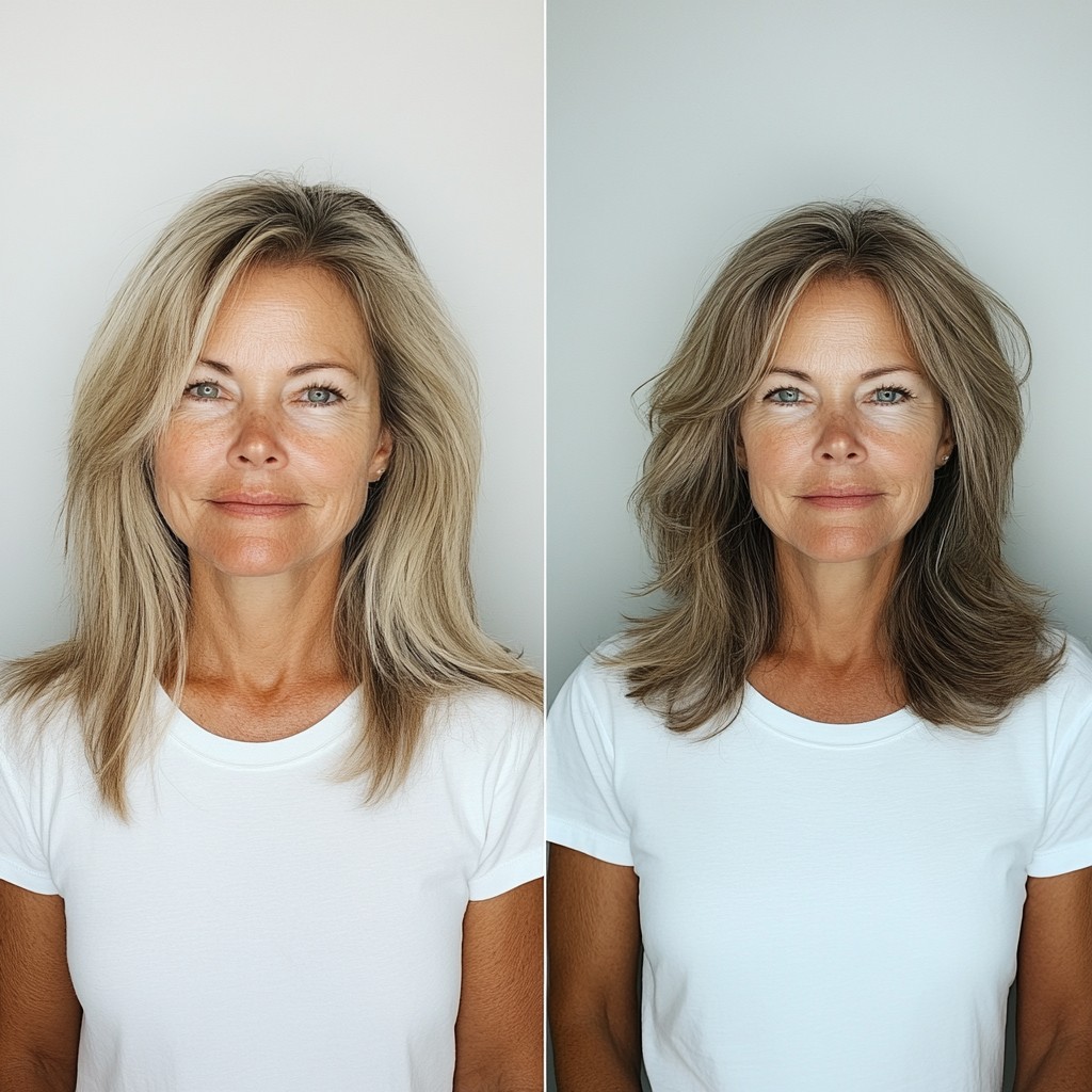 Softly Layered Mid-Length Haircut for Mature Women
