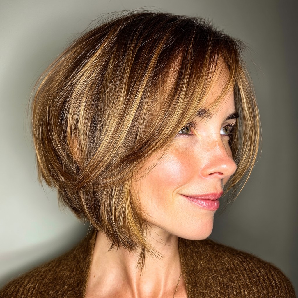 Stylish Textured Bob with Soft Bangs