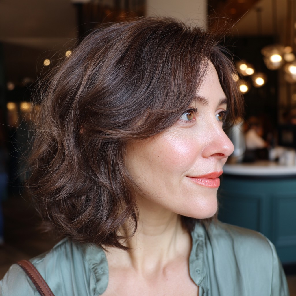 Textured Layered Bob with Soft Waves