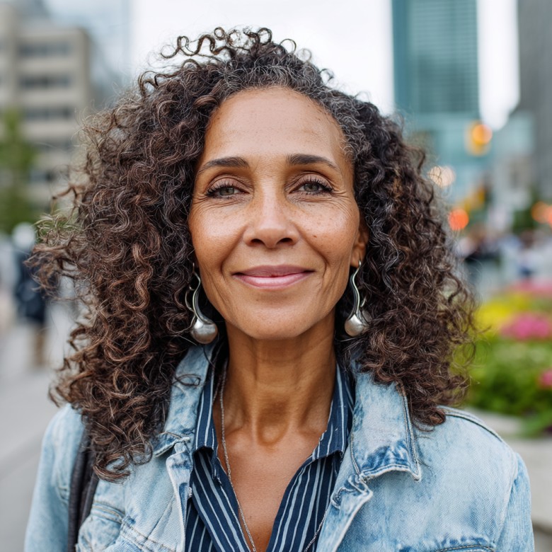 Textured Medium Curly Cut with Defined Layers