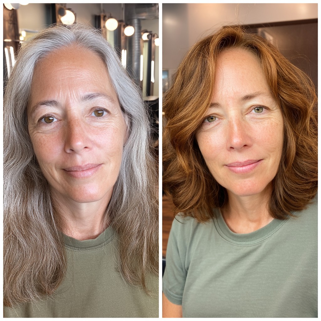 Textured Shoulder-Length Cut with Warm Tones