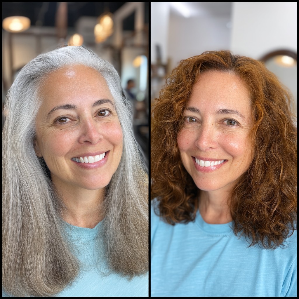 Vibrant Fluffy Curls with Dynamic Color