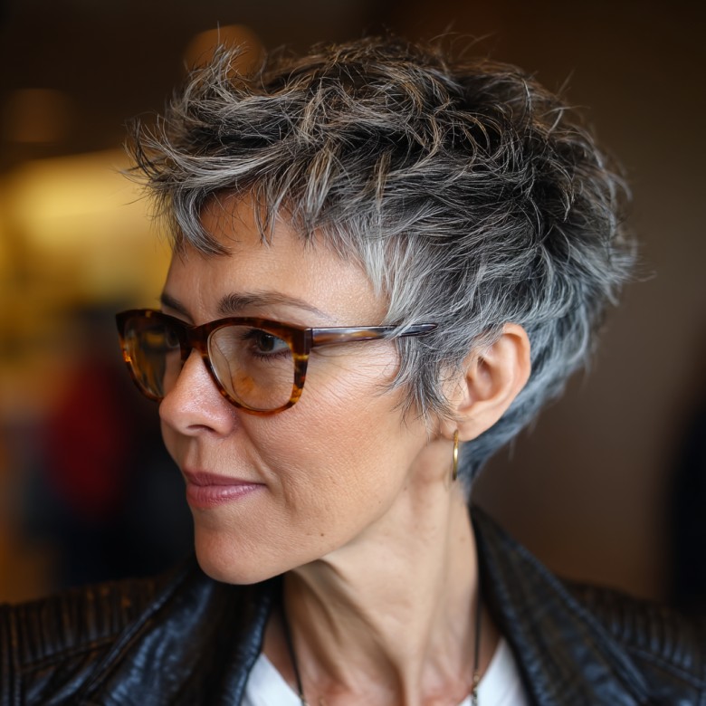 Textured Short Pixie with Playful Volume