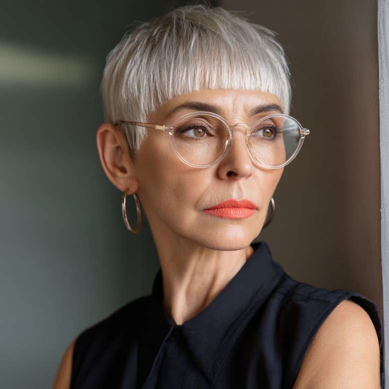 Chic Short Pixie with Blunt Bangs