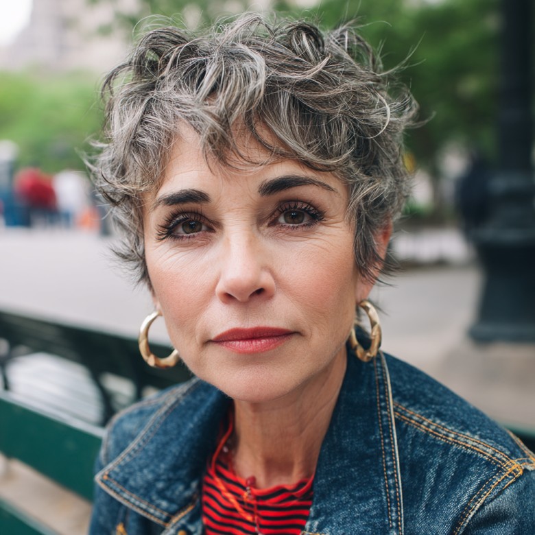 Chic Textured Pixie with Playful Curls
