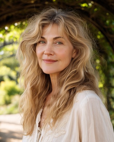 Effortlessly Tousled Long Shag with Natural Waves
