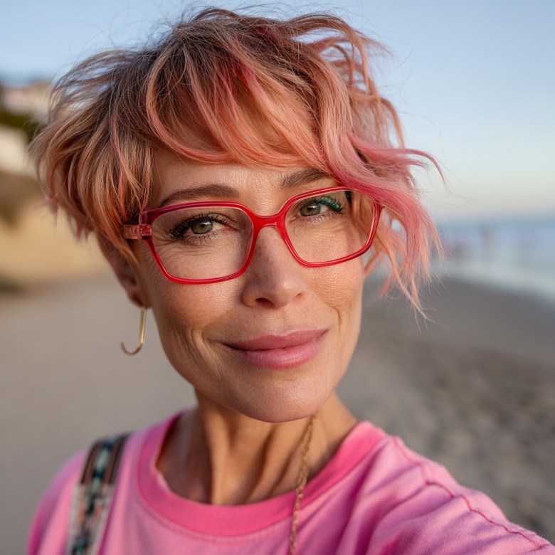 Playful Textured Pixie with Subtle Color Highlights