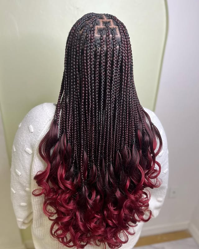 Stunning Long Braided Curls with Ombre Ends