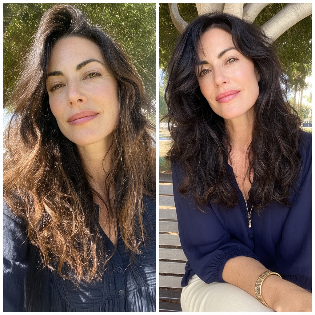 Textured Long Hair with Soft Natural Curls