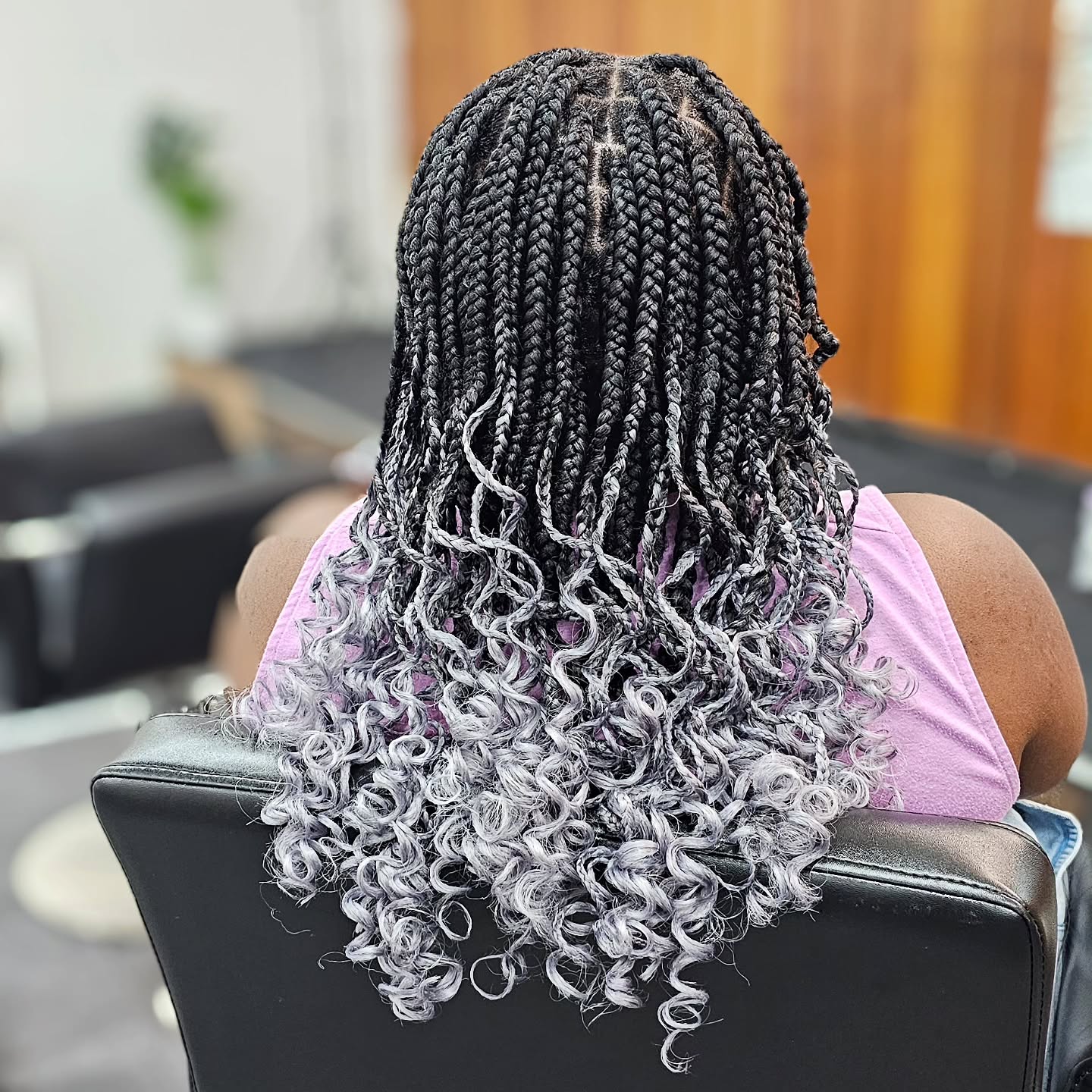 Trendy Ombre Curly Braids with Textured Ends