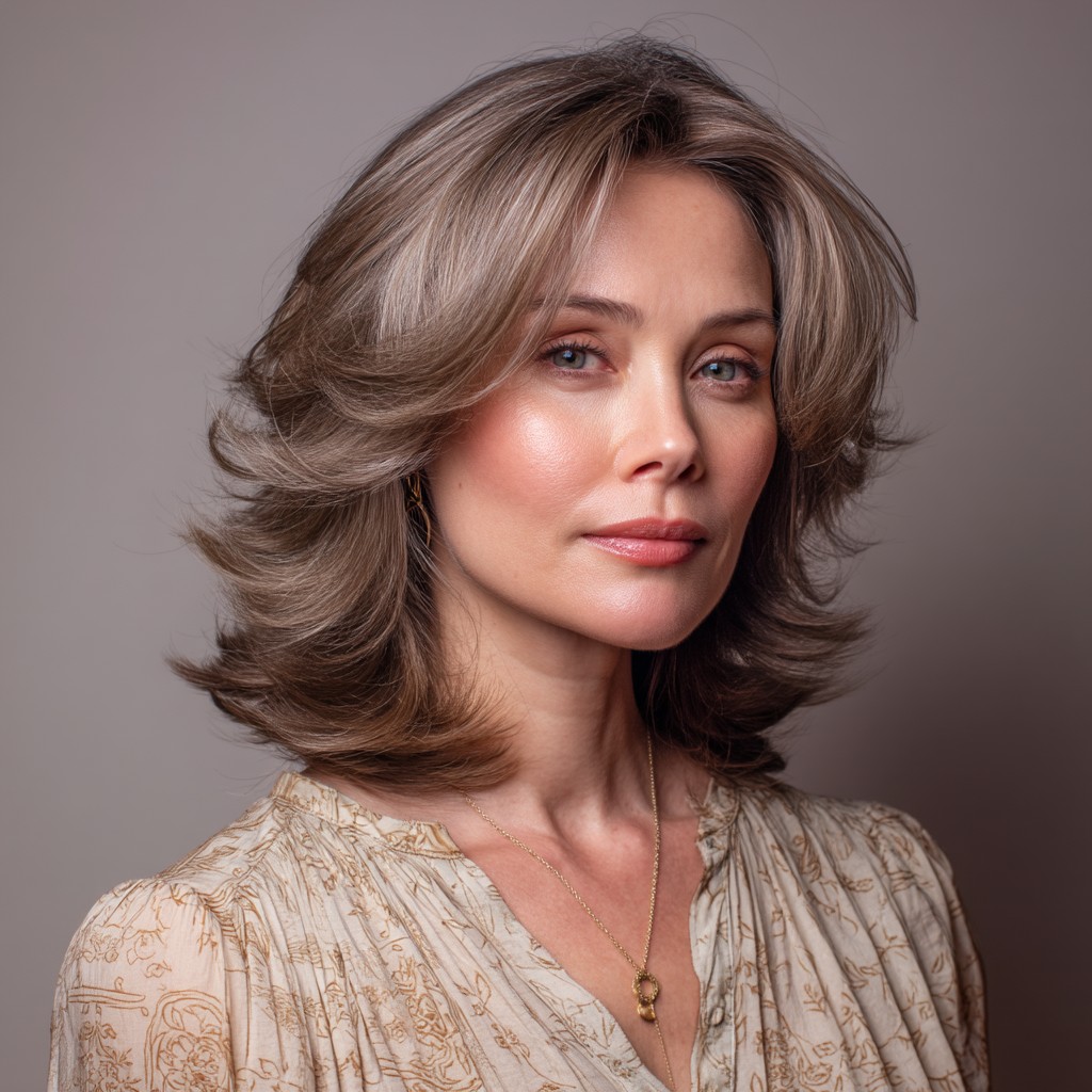 Voluminous Mid-Length Layered Cut with Soft Waves