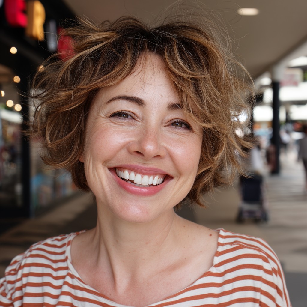 Beautifully Textured Short Bob with Effortless Waves