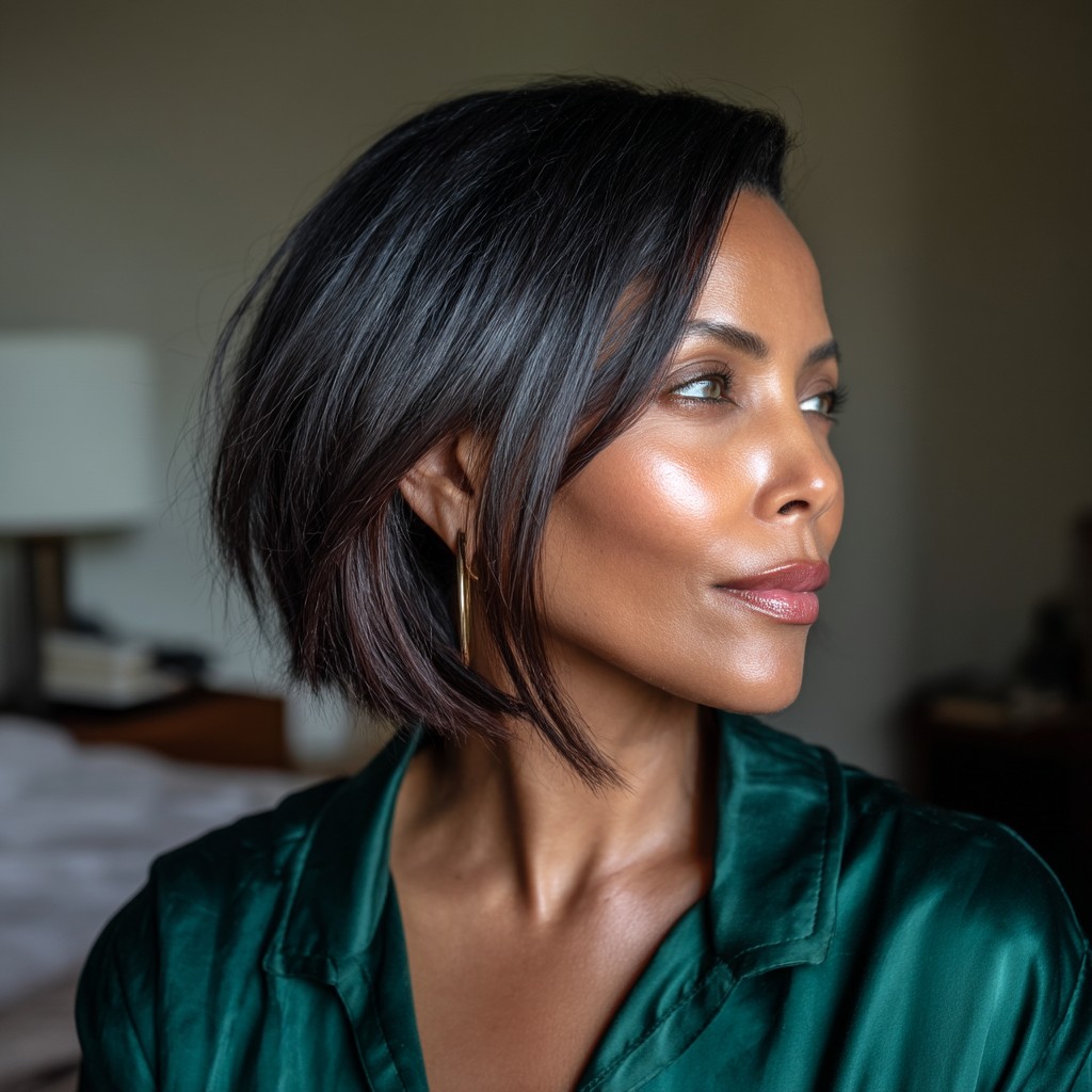 chic layered asymmetrical bob