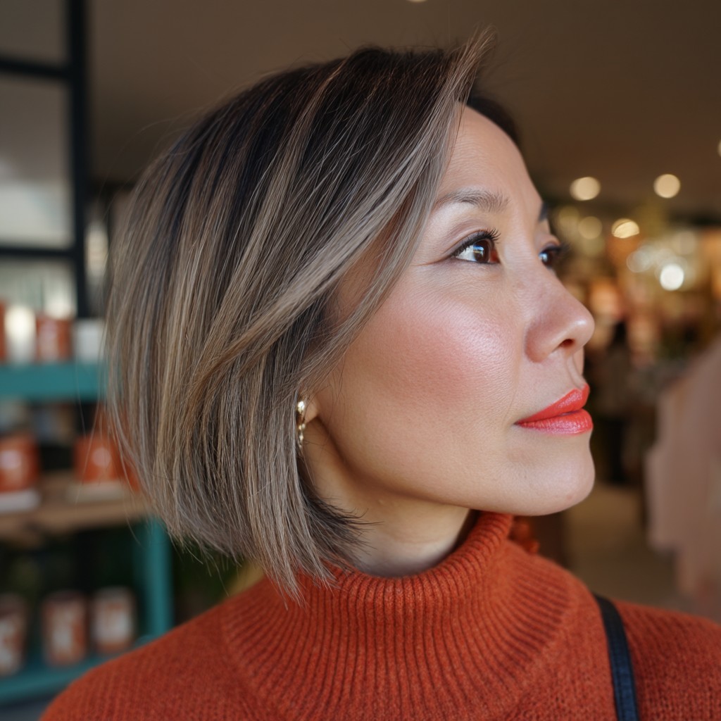 Chic Mushroom Blonde Bob with Subtle Texture