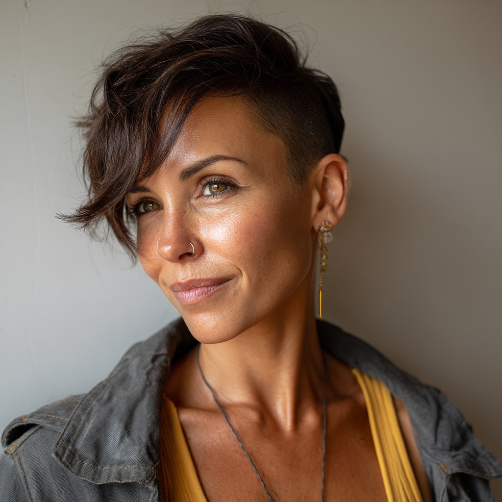 Edgy Textured Crop with Shaved Sides