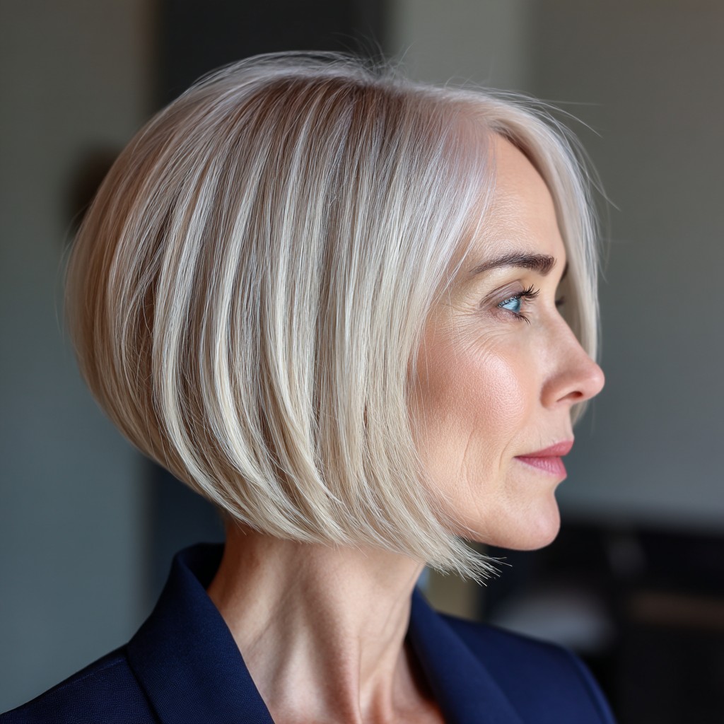 Modern Blunt Bob with Subtle Highlights