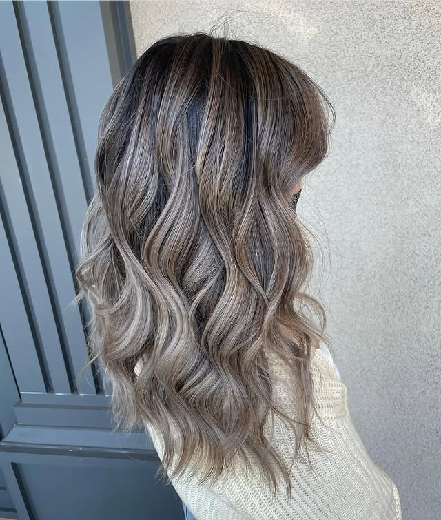 Mushroom Blonde Beachy Waves with Soft Layers