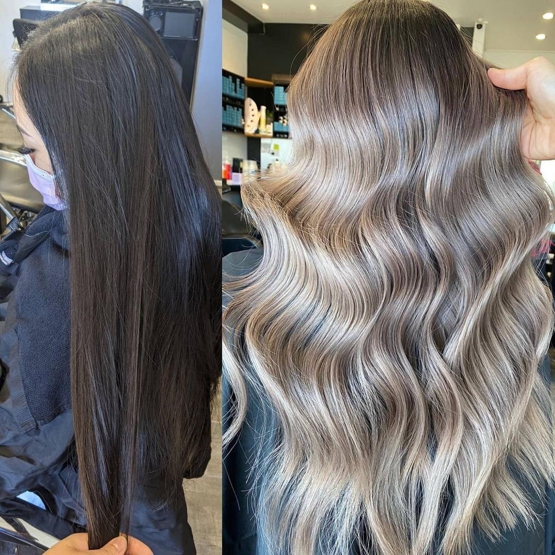 Textured Mushroom Blonde Waves with Subtle Dimension